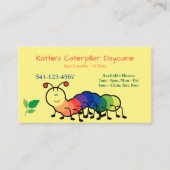 Rainbow Caterpillar Daycare Visitekaartjes (Voorkant)