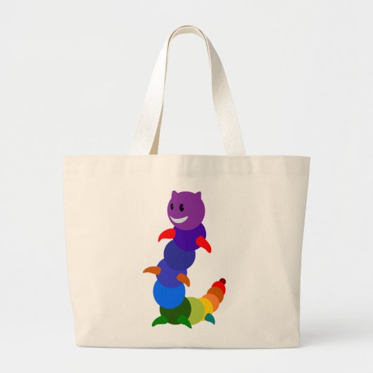 RAINBOW CATERPILLAR GROTE TOTE BAG (Voorkant)