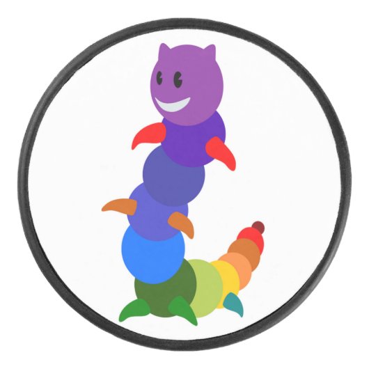 RAINBOW CATERPILLAR HOCKEY PUCK (Voorkant)