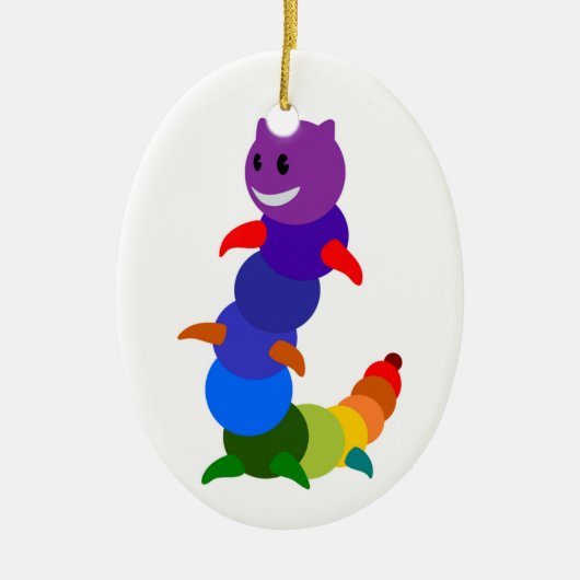 RAINBOW CATERPILLAR KERAMISCH ORNAMENT (Voorkant)