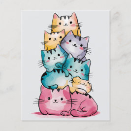 Rainbow Cats Minimalistisch Kunstpapier - Schattig