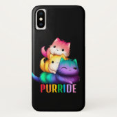 Rainbow Cats Purride Zwart Case-Mate iPhone Case (Achterkant)