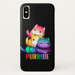 Rainbow Cats Purride Zwart Case-Mate iPhone Case