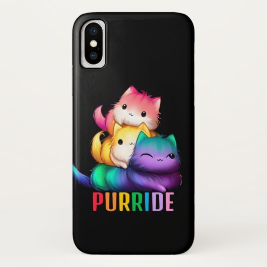 Rainbow Cats Purride Zwart Case-Mate iPhone Case (Achterkant)