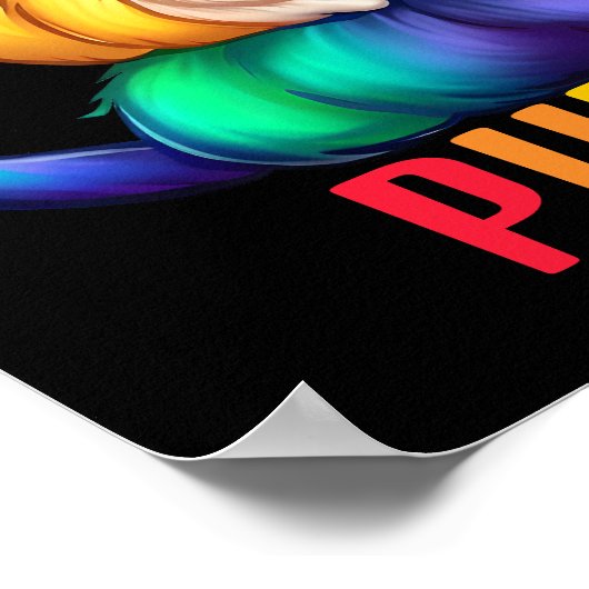 Rainbow Cats Purride Zwart Poster (Hoek)