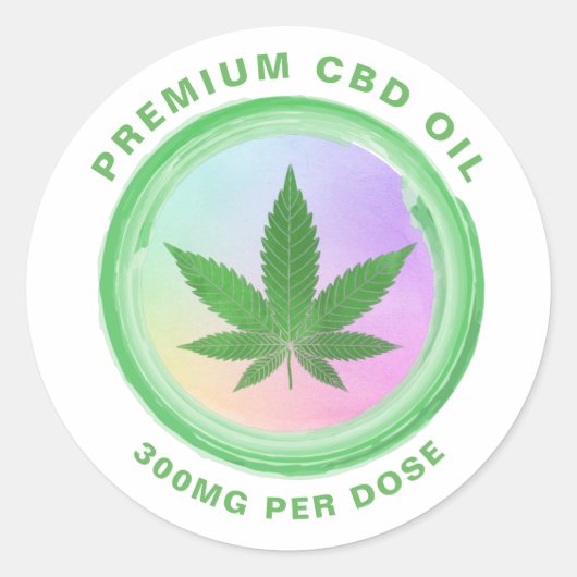 Rainbow CBD Olielabels Ronde Sticker (Voorkant)