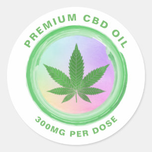 Rainbow CBD Olielabels Ronde Sticker