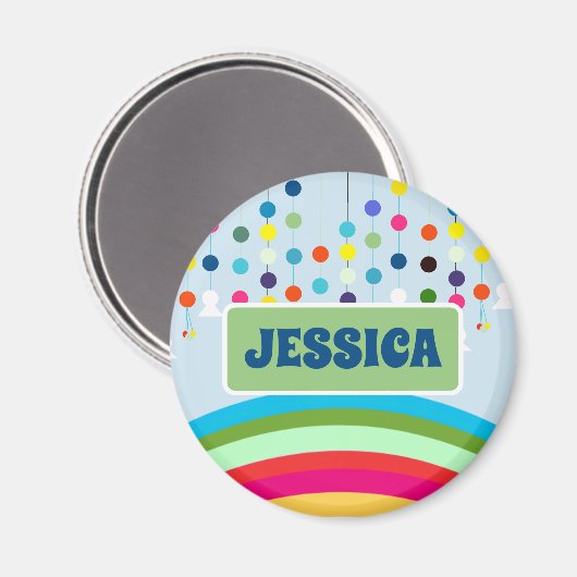 Rainbow Celebration Naam Tag Magneet (Voorkant / Achterkant)