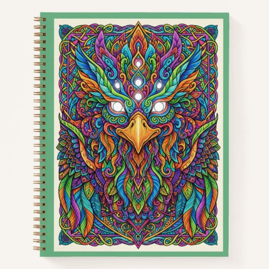 Rainbow Celestial Phoenix Zentangle Nooracle  Notitieboek (Voorkant)