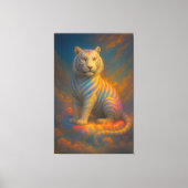 Rainbow Celestial White Tiger – Divine Cloudlight Canvas Afdruk (Voorkant)