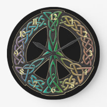 Rainbow Celtic Knot Peace Sign-klok