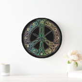 Rainbow Celtic Knot Peace Sign-klok Grote Klok (Huis)