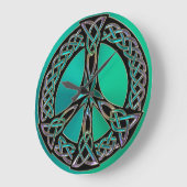 Rainbow Celtic Knot Peace Sign-klok Grote Klok (Hoek)