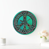 Rainbow Celtic Knot Peace Sign-klok Grote Klok (Huis)