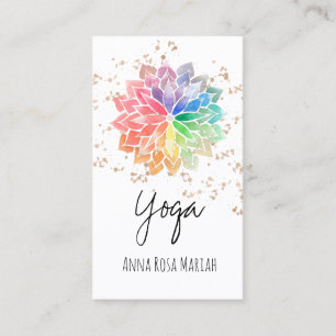 *~* Rainbow Chakra Mandala Spiritueel Yoga Glitter Visitekaartje
