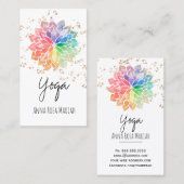 *~* Rainbow Chakra Mandala Spiritueel Yoga Glitter Visitekaartje (Voorkant / Achterkant)