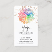 *~* Rainbow Chakra Mandala Spiritueel Yoga Glitter Visitekaartje (Achterkant)