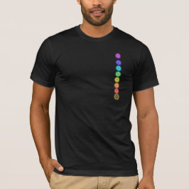 *~* Rainbow Chakra Symbols Waterverf Om Black T-shirt