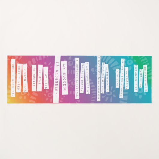 Rainbow Chakras Mindful Mantra Reiki Meditation Yogamat (Voorkant (horizontaal))