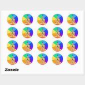 Rainbow Chakras-Sticker Ronde Sticker (Vel)