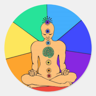 Rainbow Chakras-Sticker Ronde Sticker