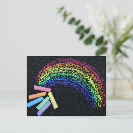 Rainbow Chalk Briefkaart (Staand voorkant)