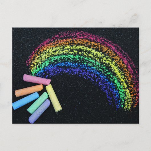 Rainbow Chalk Briefkaart (Voorkant)