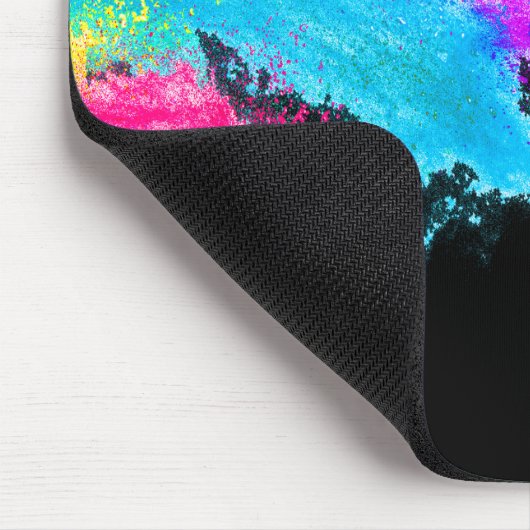 Rainbow Chalk Dust met naam Muismat (Hoek)