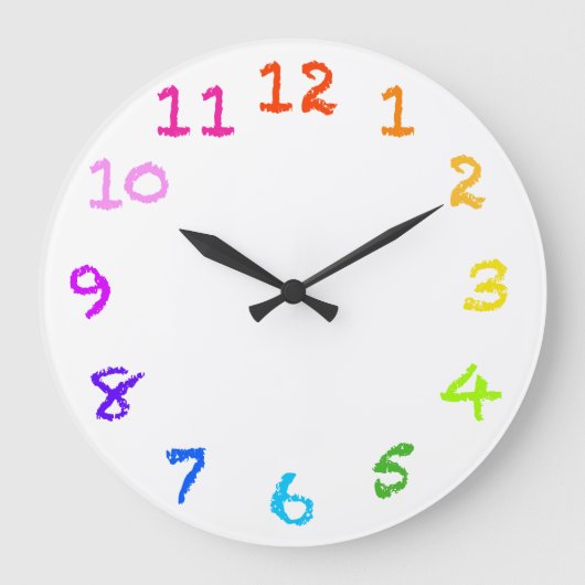 Rainbow Chalk Genummerde wandklok (Voorkant)
