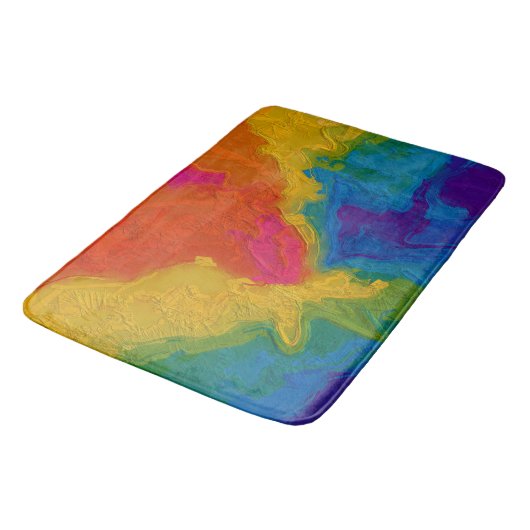 Rainbow Chalk Gradient Swirls Badmat (Gekanteld)
