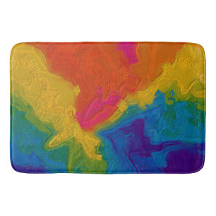 Rainbow Chalk Gradient Swirls Badmat
