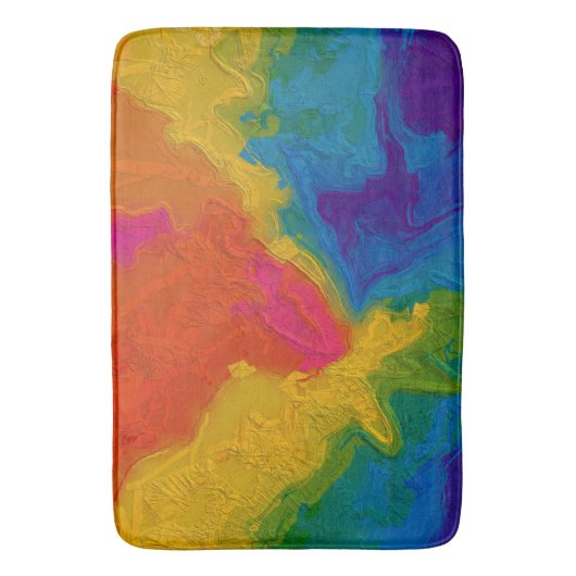 Rainbow Chalk Gradient Swirls Badmat (Voorkant Verticaal)