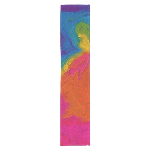 Rainbow Chalk Gradient Swirls Korte Tafelloper (Voorkant)