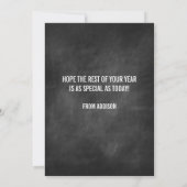 Rainbow & Chalkboard Happy Birthday Kaart (Achterkant)