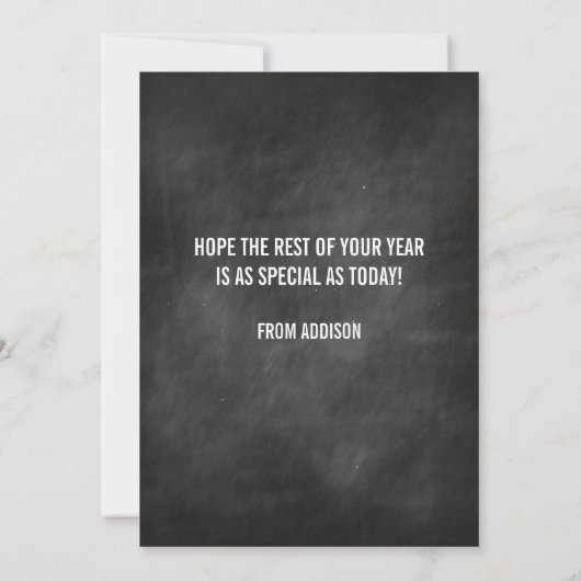 Rainbow & Chalkboard Happy Birthday Kaart (Achterkant)