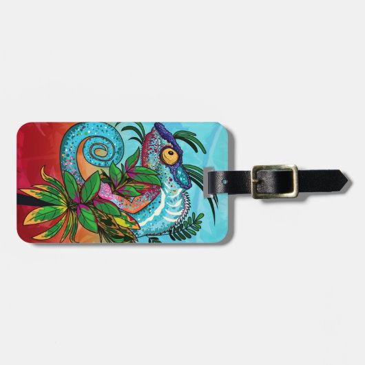 Rainbow Chameleon Bagagelabel (Voorkant horizontaal)