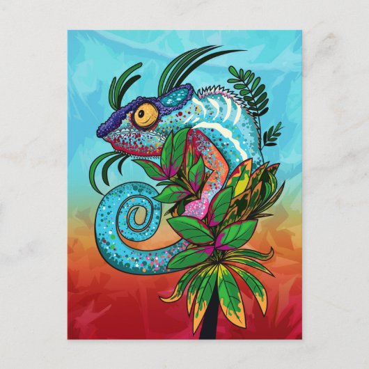 Rainbow Chameleon Briefkaart (Voorkant)
