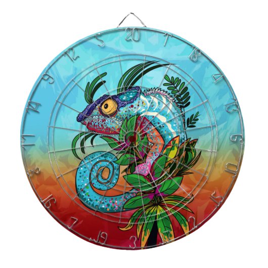 Rainbow Chameleon Dartbord (Voorkant)