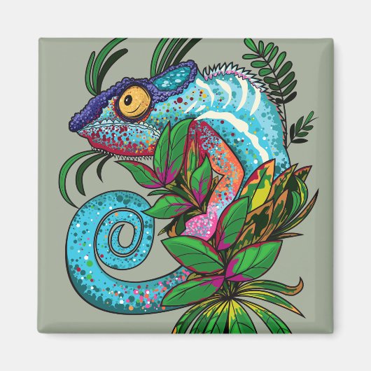 Rainbow Chameleon Magneet (Voorkant)
