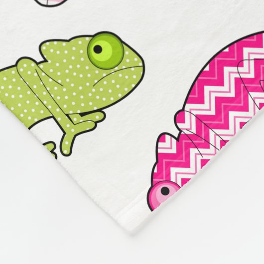 Rainbow Chameleon Pattern Fleece Deken (Hoek)