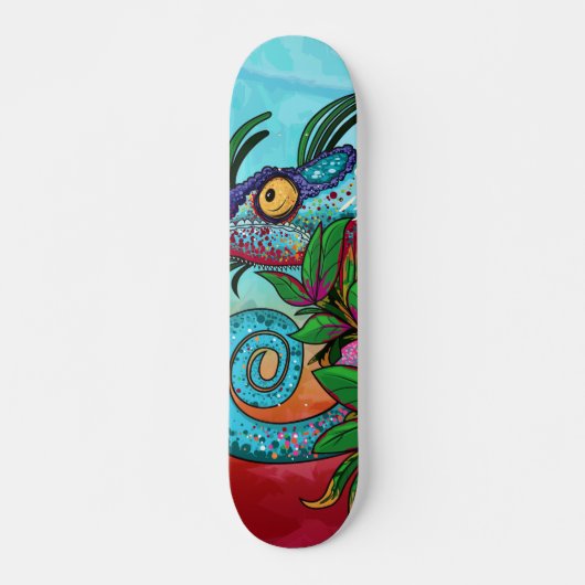 Rainbow Chameleon Persoonlijk Skateboard (Voorkant)