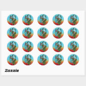 Rainbow Chameleon Ronde Sticker (Vel)