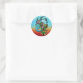 Rainbow Chameleon Ronde Sticker (Tas)