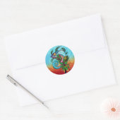 Rainbow Chameleon Ronde Sticker (Envelop)