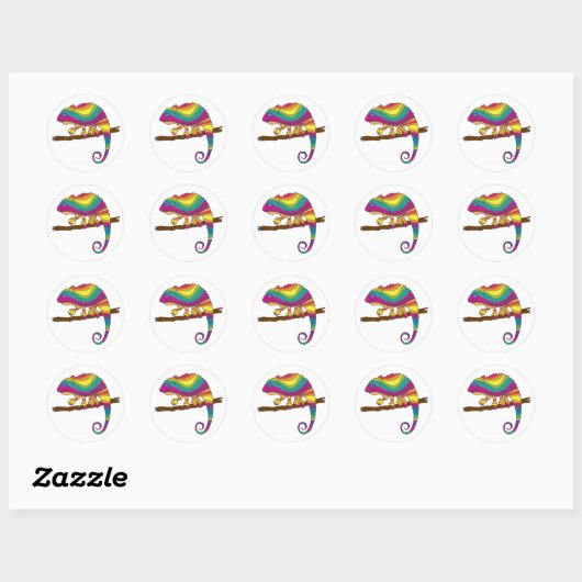 Rainbow Chameleon Stickers (Vel)
