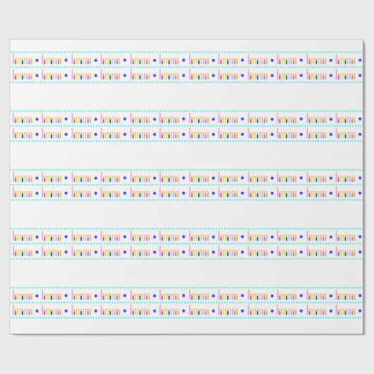 Rainbow Chanukah Menorah Wrapping Paper Cadeaupapier (Vlak)