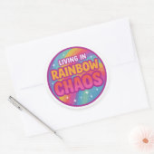 Rainbow Chaos Round Sticker (Envelop)