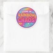 Rainbow Chaos Round Sticker (Tas)