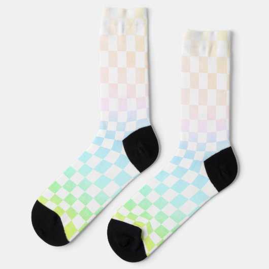 Rainbow Check Socks Sokken (Links)