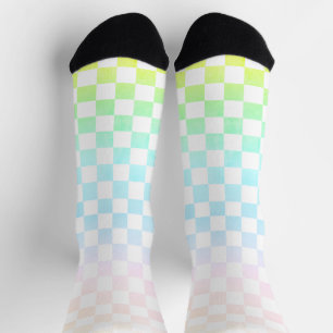 Rainbow Check Socks Sokken